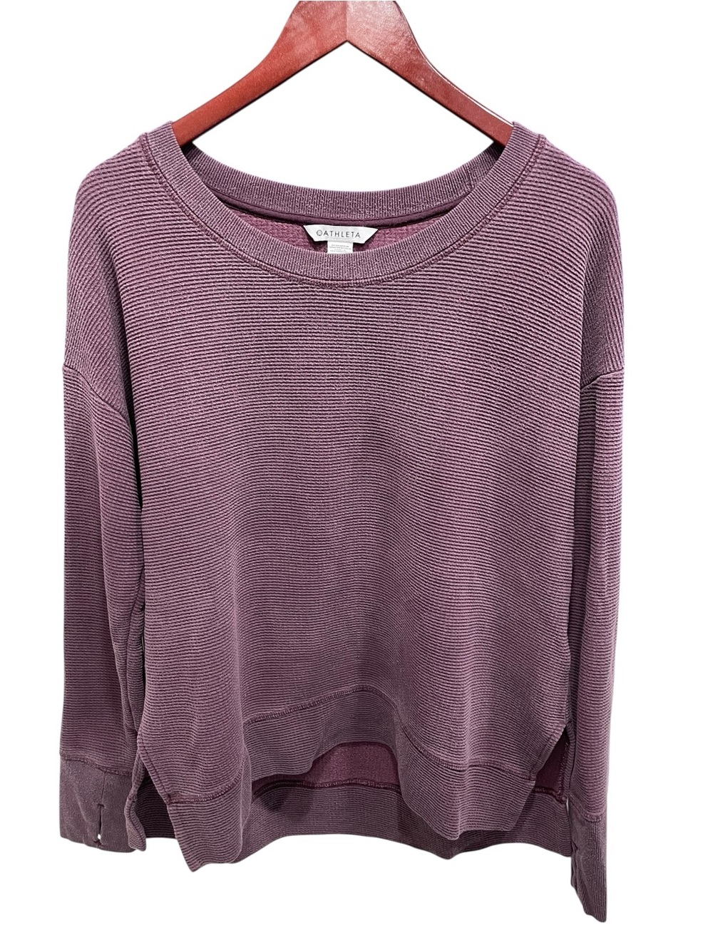 Athleta Purple Coaster Luxe Waffle Sweatshirt Size Large